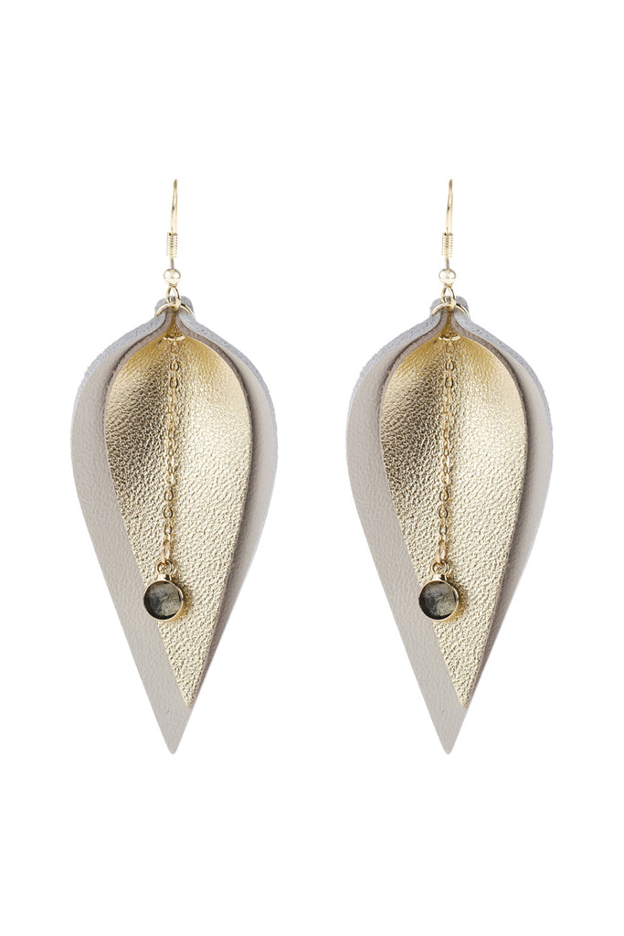 MARQUISE LEATHER EARRINGS