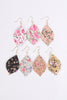 HDE3220 - TWO FLORAL MARQUISE DROP EARRINGS