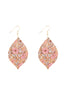 HDE3220 - TWO FLORAL MARQUISE DROP EARRINGS