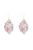 HDE3220 - TWO FLORAL MARQUISE DROP EARRINGS