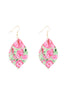 HDE3220 - TWO FLORAL MARQUISE DROP EARRINGS