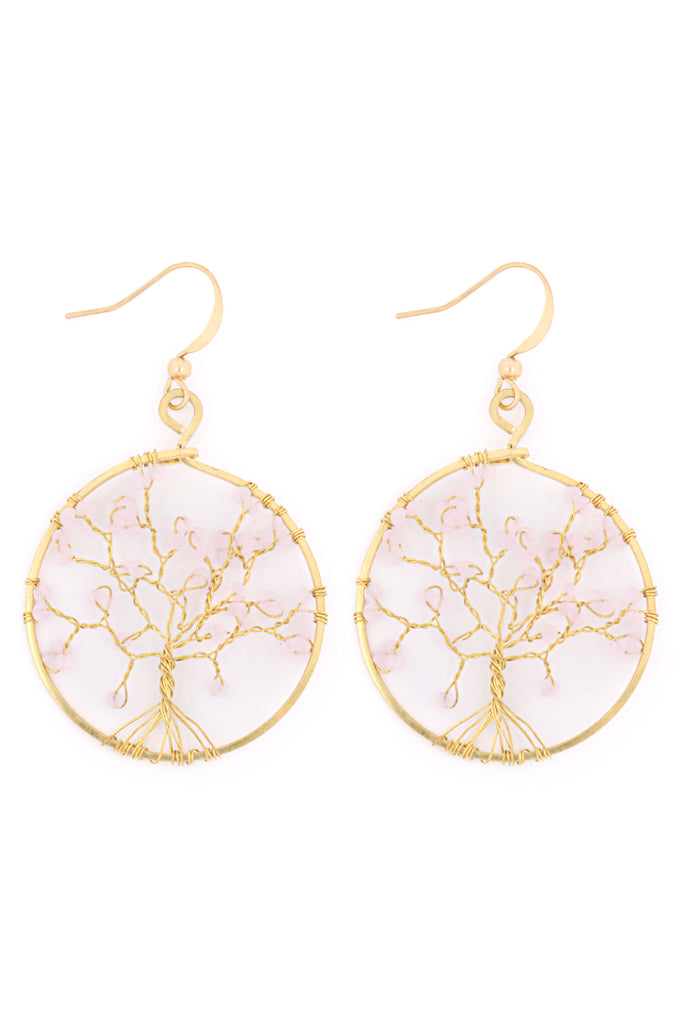 HDE3396 - TREE OF LIFE ROUND HOOK EARRINGS