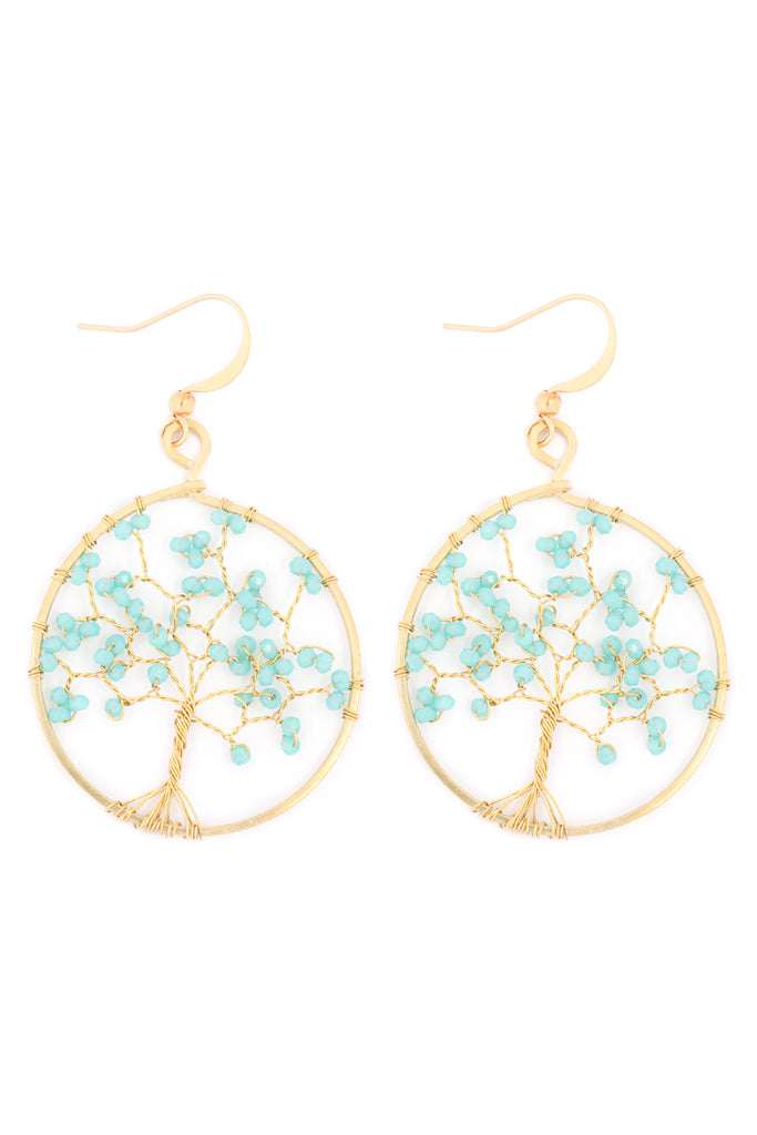 HDE3396 - TREE OF LIFE ROUND HOOK EARRINGS