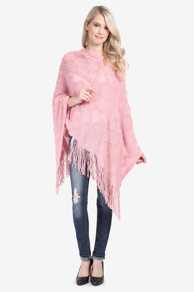 Zig Zag Fringe Poncho