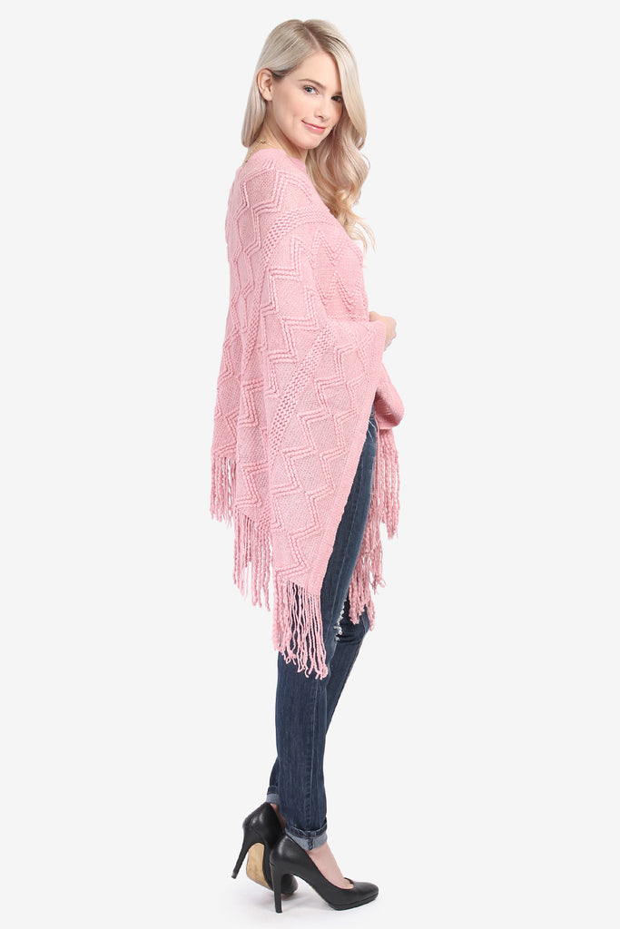 Zig Zag Fringe Poncho