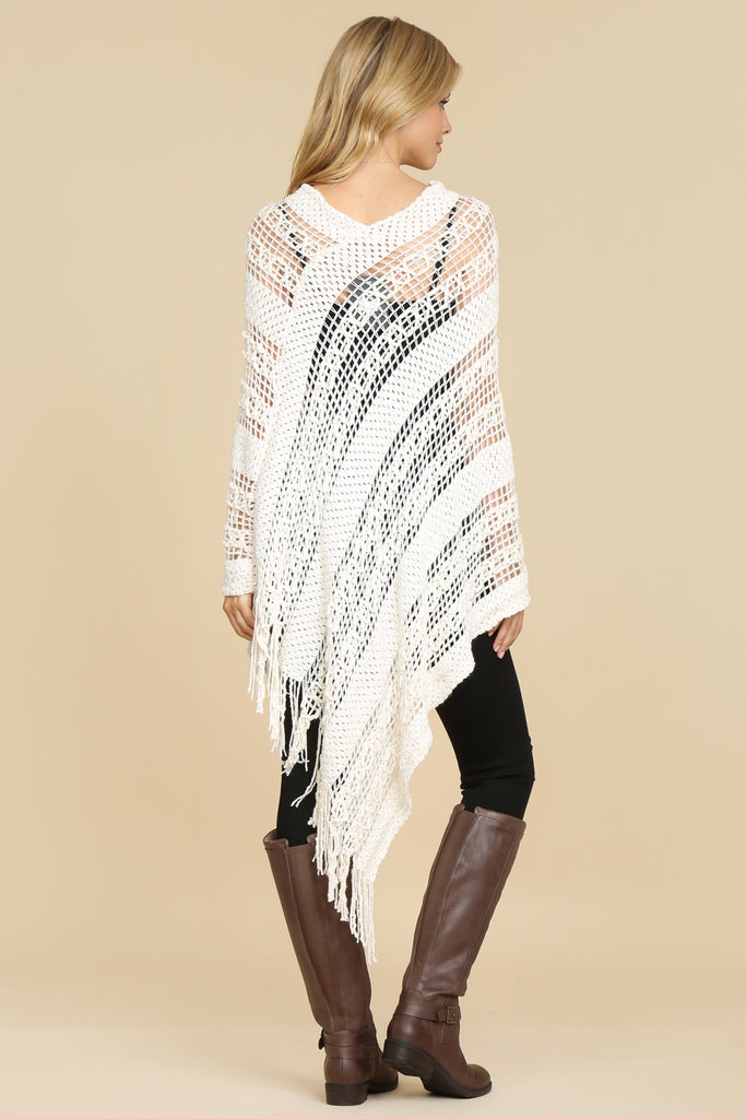 HDF2097 - CROCHET NATIVE PATTERN PONCHO