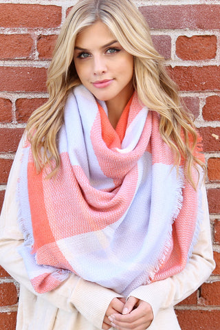 STITCH TRIM SOLID OBLONG SCARF