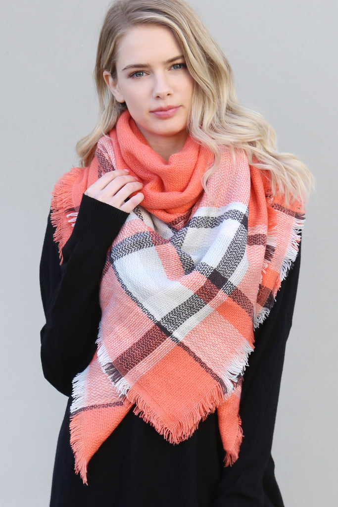 HDF2212 - Colorblock Blanket Scarf - Style 2