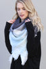 MINT GRAY BLANKET FRINGED SCARF