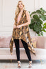 BROWN SNAKE SKIN PRINT OPEN FRONT KIMONO
