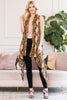 BROWN SNAKE SKIN PRINT OPEN FRONT KIMONO