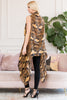 BROWN SNAKE SKIN PRINT OPEN FRONT KIMONO