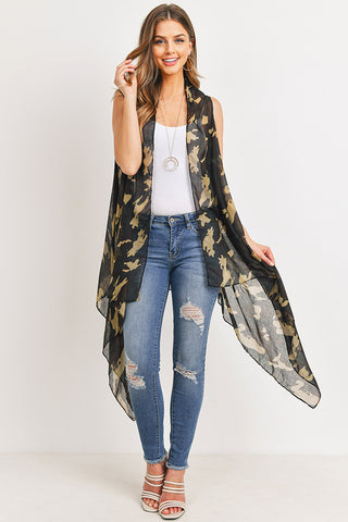 WATERCOLOR GEOMETRIC PRINT KIMONO