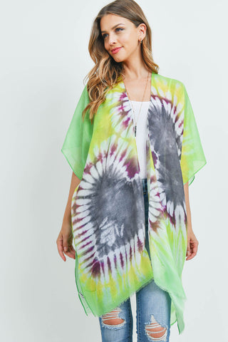 PAINT SPLATTER PRINT THIGH LENGTH KIMONO