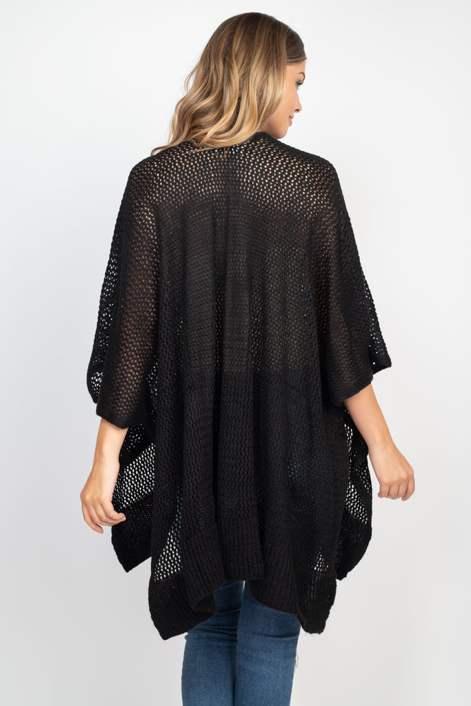 CROCHET MESH KIMONO CARDIGAN