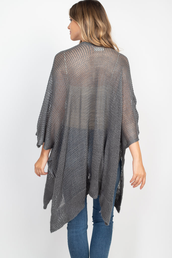 CROCHET MESH KIMONO CARDIGAN