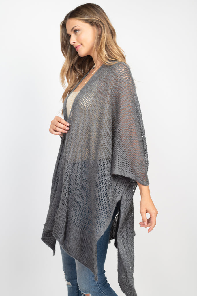 CROCHET MESH KIMONO CARDIGAN