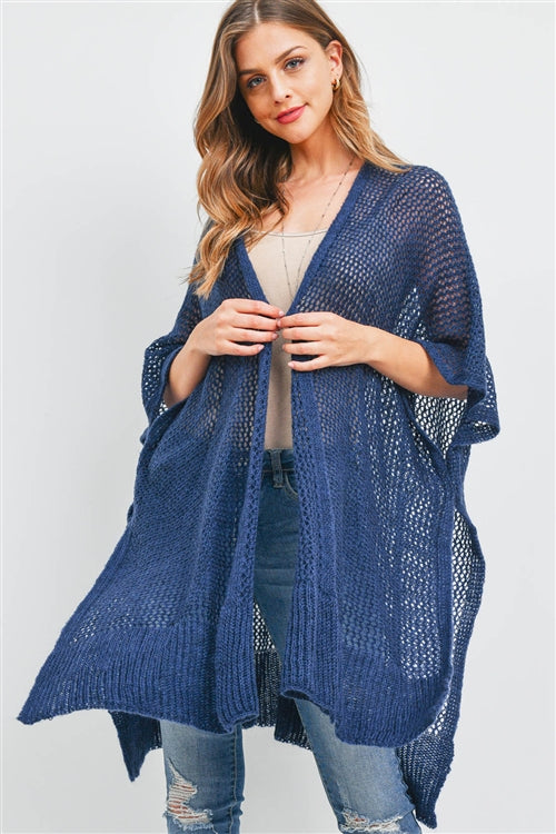 CROCHET MESH KIMONO CARDIGAN