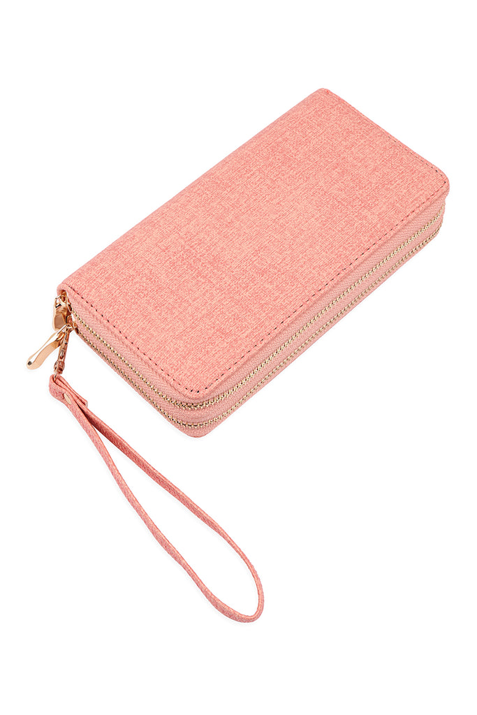 DOUBLE ZIPPER FASHION WALLET