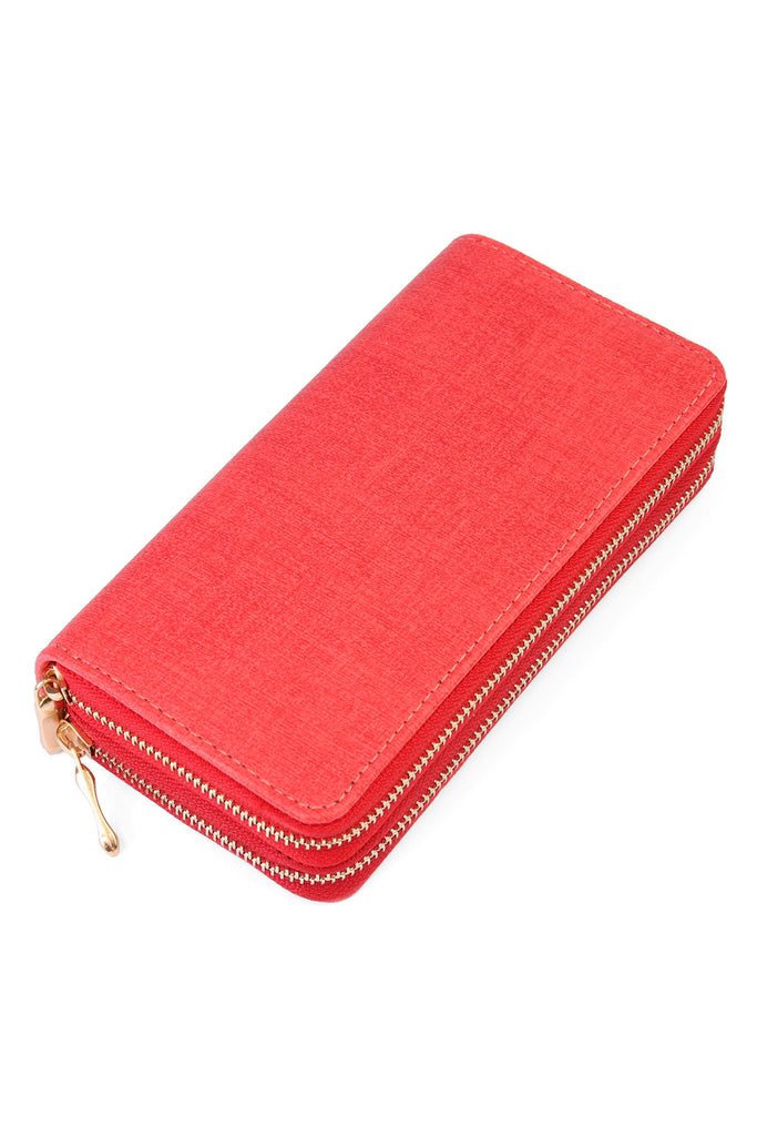 DOUBLE ZIPPER FASHION WALLET