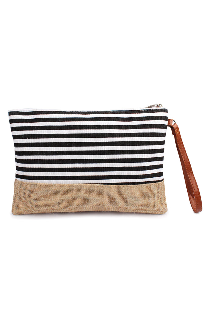 Striped Wristlet Pouch