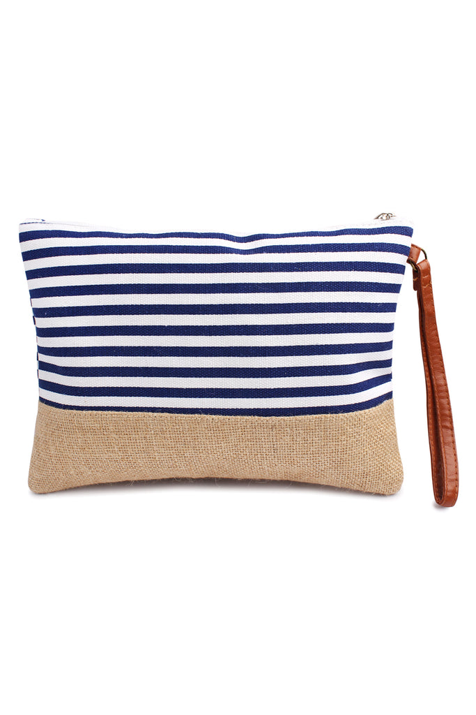 Striped Wristlet Pouch