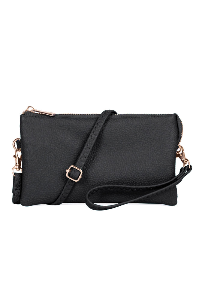 LEATHER CROSSBODY BAG WITH WRISTLET