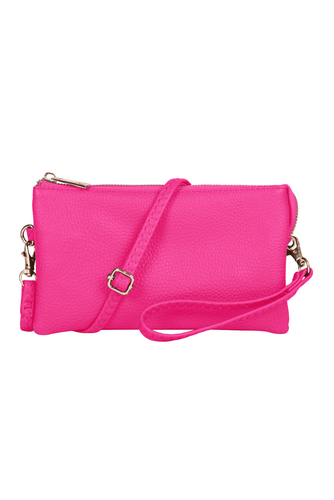 LEATHER CROSSBODY BAG WITH WRISTLET