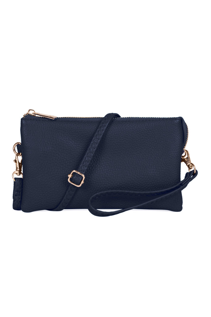 LEATHER CROSSBODY BAG WITH WRISTLET