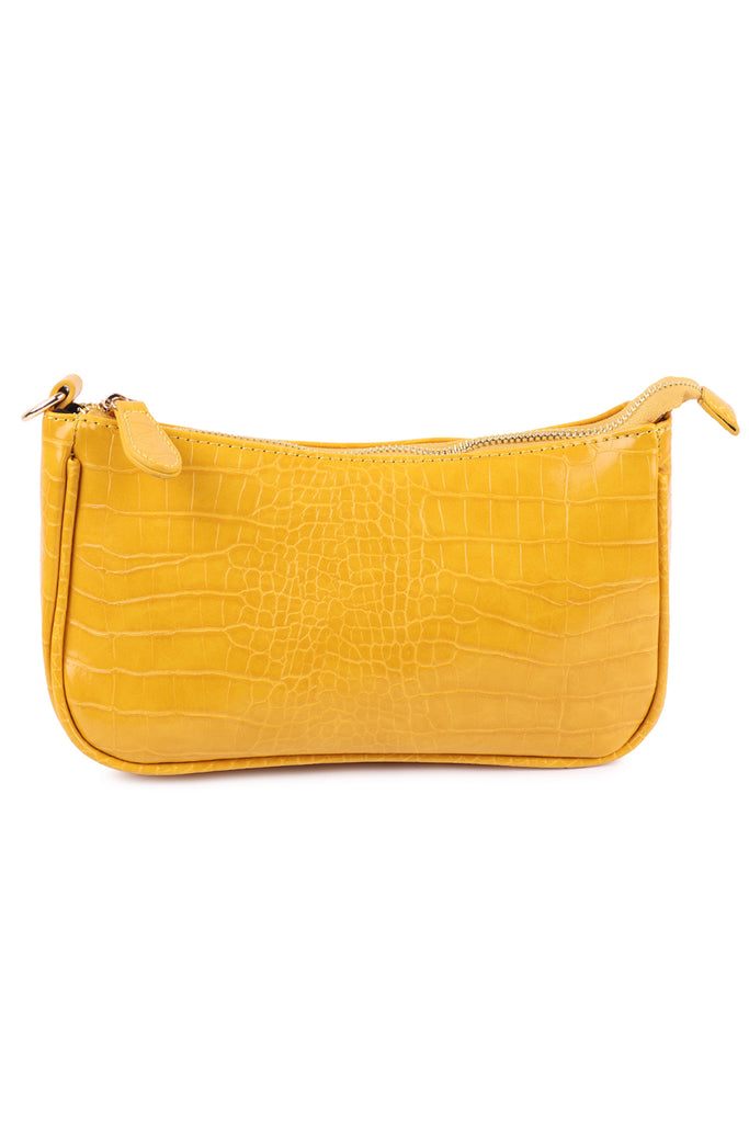 CONVERTIBLE LEATHER CROCODILE TEXTURED SHOLDER BAG, SLING BAG, POUCH