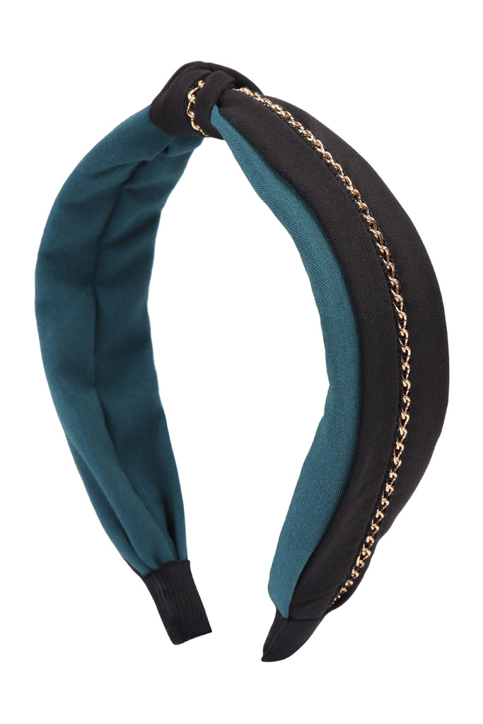 KNOT WITH CHAIN ACCENT HEADBAND