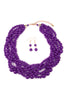 MULTI STRAND BUBBLE CHOKER NECKLACE AND EARRING SET