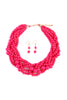 MULTI STRAND BUBBLE CHOKER NECKLACE AND EARRING SET