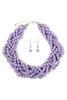 MULTI STRAND BUBBLE CHOKER NECKLACE AND EARRING SET