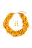 MULTI STRAND BUBBLE CHOKER NECKLACE AND EARRING SET