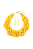 MULTI STRAND BUBBLE CHOKER NECKLACE AND EARRING SET
