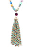 HDN2237 - BEADED TASSEL PENDANT NECKLACE
