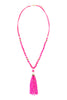 HDN2237 - BEADED TASSEL PENDANT NECKLACE