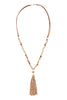 HDN2237 - BEADED TASSEL PENDANT NECKLACE