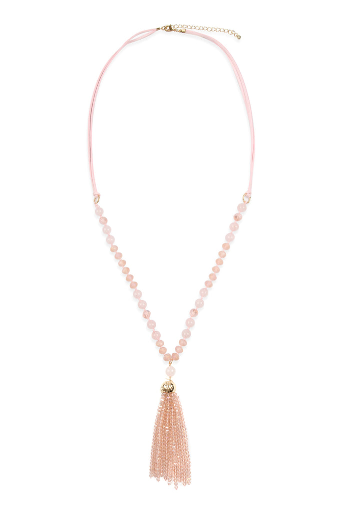 HDN2237 - BEADED TASSEL PENDANT NECKLACE