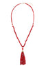 HDN2237 - BEADED TASSEL PENDANT NECKLACE