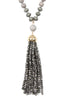 HDN2237 - BEADED TASSEL PENDANT NECKLACE