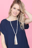 Natural Stone Tassel Pendant Necklace