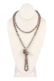 NATURAL STONE HAND KNOTTED LONG NECKLACE