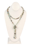 HDN2239 - NATURAL STONE HAND KNOTTED LONG NECKLACE