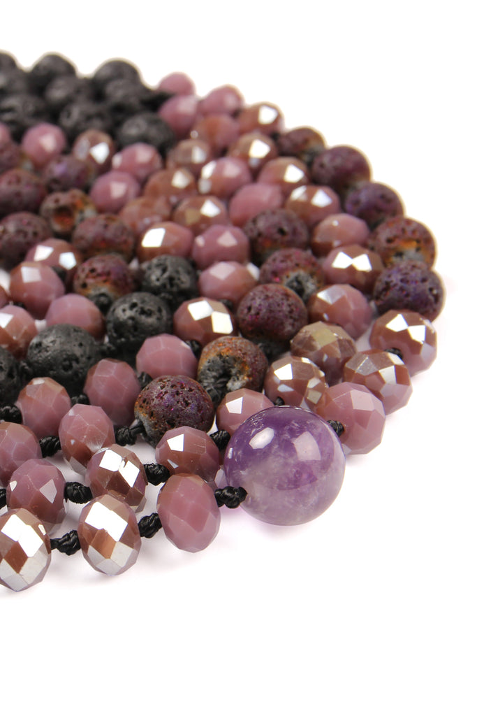 60" LAVA CRYSTAL NATURAL STONE NECKLACE