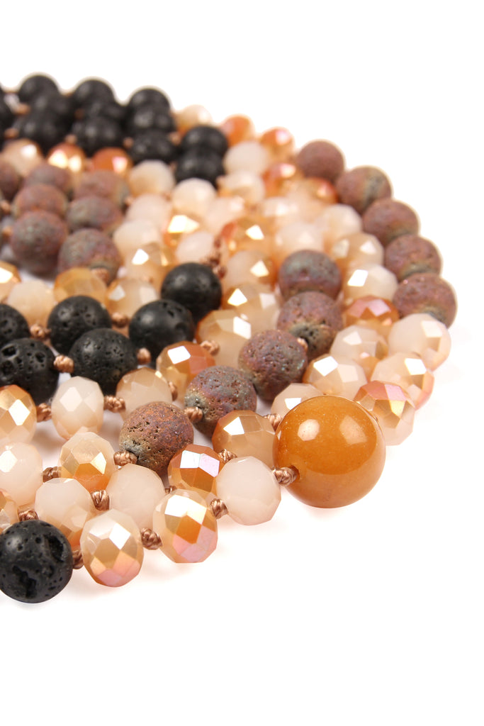 60" LAVA CRYSTAL NATURAL STONE NECKLACE