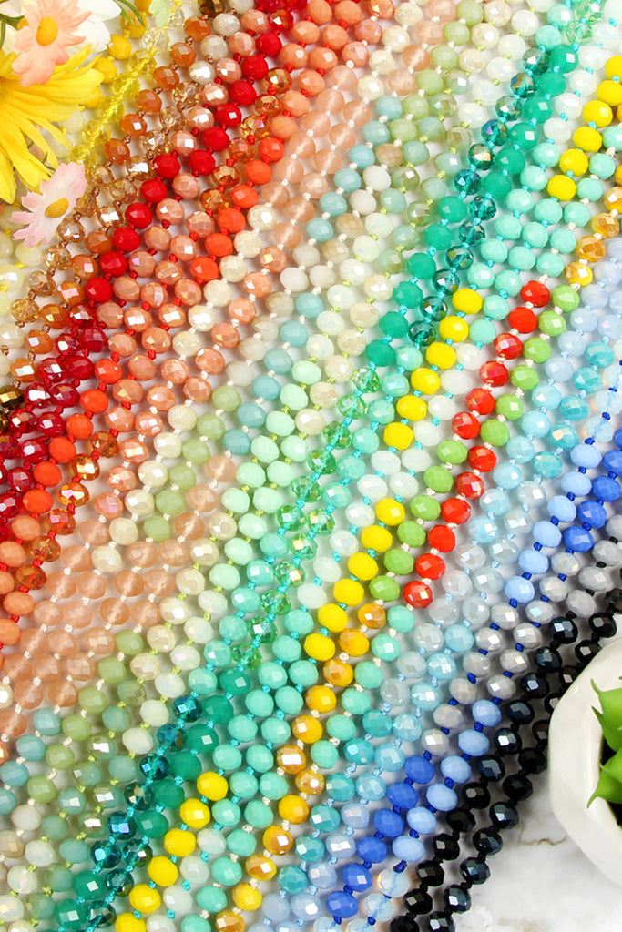 HDN2496 - MULTI TONE GLASS BEADS NECKLACE