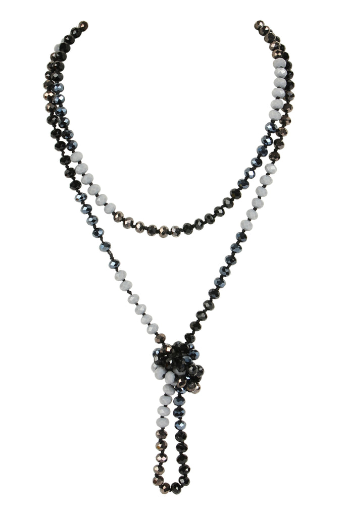 HDN2496 - MULTI TONE GLASS BEADS NECKLACE