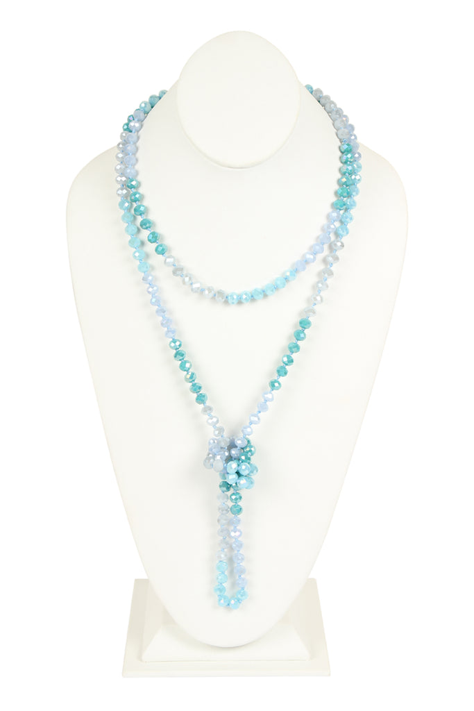 HDN2496 - MULTI TONE GLASS BEADS NECKLACE